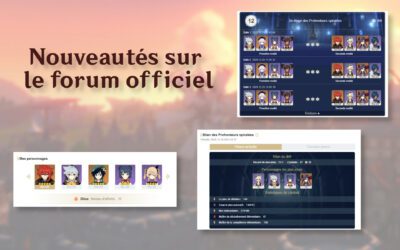 Nouveautés sur le forum officiel !