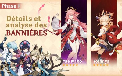 Détails et analyse des bannières de Yoimiya et Yae Miko